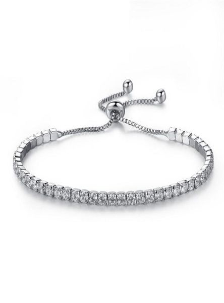 

4 colors luxury 925 sterling silver shining cubic zirconia diamond bracelets couple bracelet fashion jewelry 1pcs5040578, Golden;silver