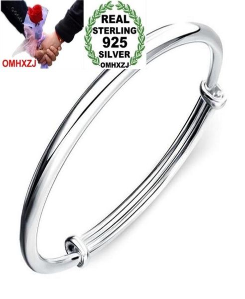 

omhxzj whole jewelry round glossy chaise woman child fashion exquisite bangles 925 sterling silver bracelet adjustable sz525763035, Black