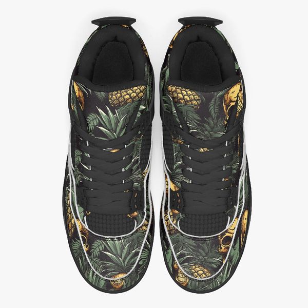

diy basketball shoes mens womens black green leaf skull trainers outdoor sports 36-48