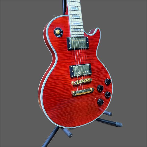 

classic custom shop red lp electric guitar, mahogany solid maple fingerboard, ing