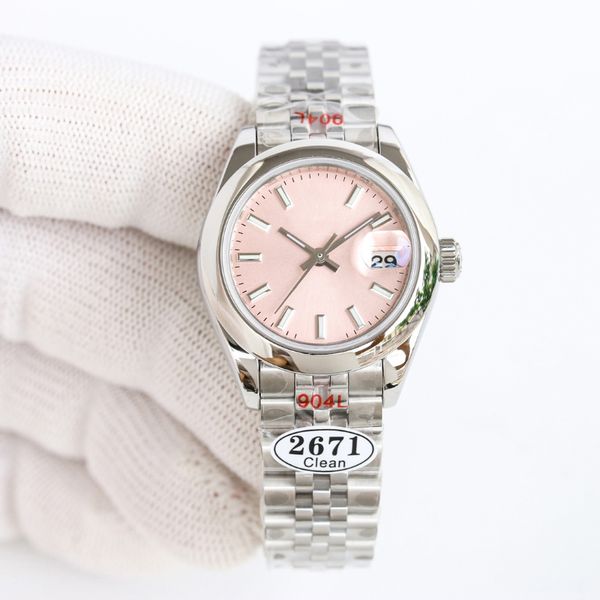 

high-end women's watch 2671 mechanical movement designer watch 28mm classic casual luxury watch with original box, Slivery;brown