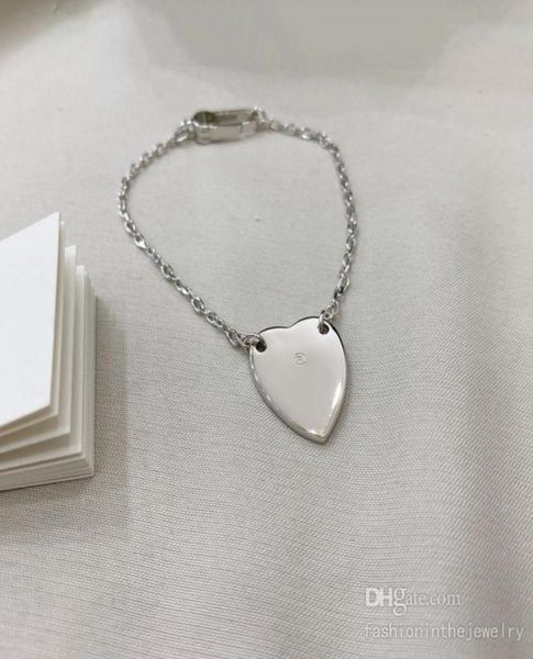 

fashion necklace designer jewelry choker luxury love heart pendant necklaces and bracelet set party for girls kids sisters couples9737837, Silver