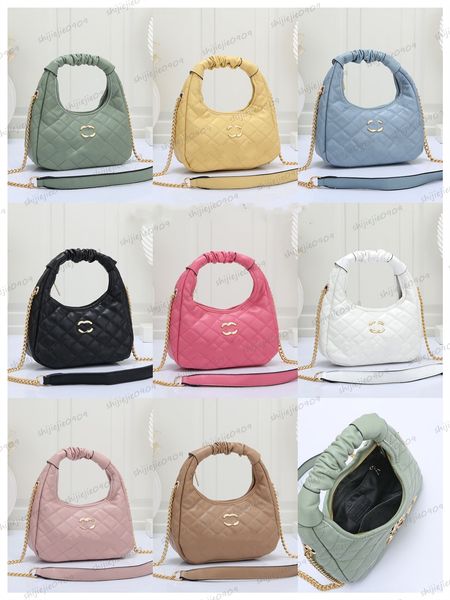 

designer custom luxury brand bag channel 2022 handbag leather leather cowhide gold or silver chain slant shoulder black pink and white