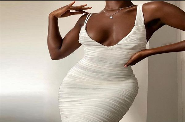 

townlike mesh pleated backless dress women spaghetti strap night club party dress vestidos midi bodycon summer dresses6290445, Black;gray
