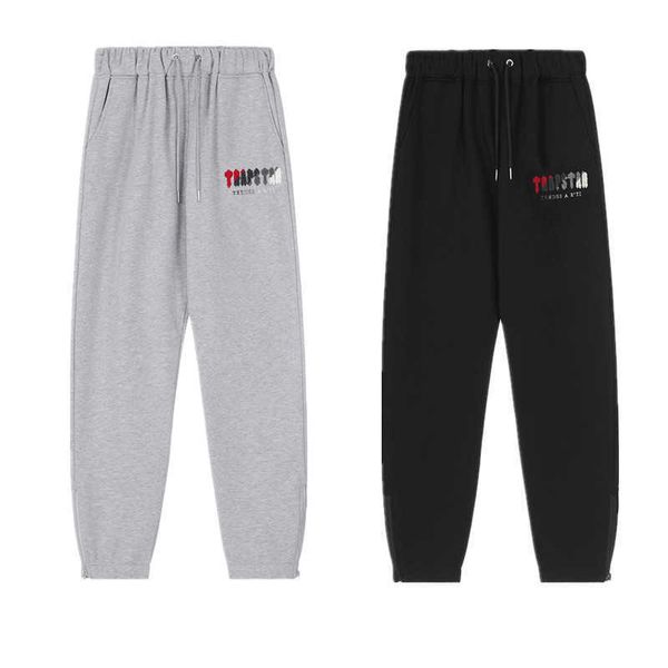 

trendy trapstar red grey men's and women's couple casual loose plus veet guard, Black
