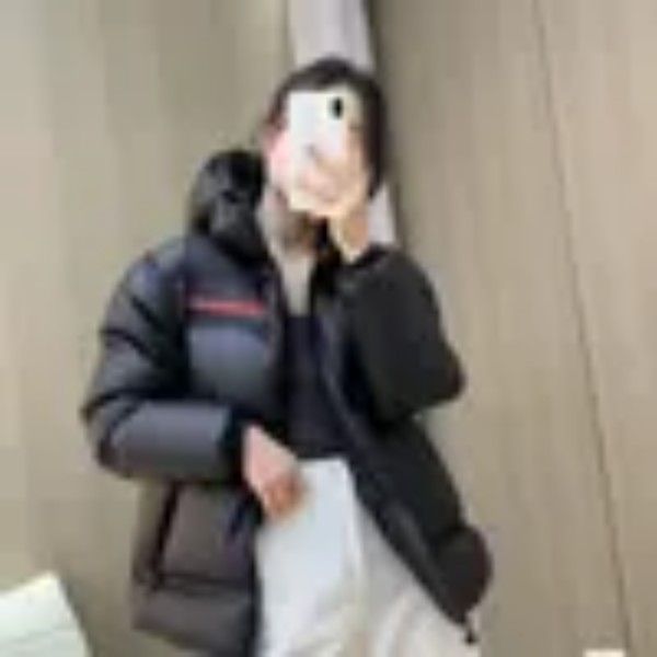 

2023 men's and women's coat down jacket hood, Black;brown