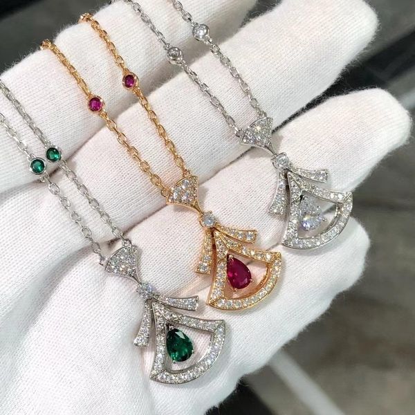 

designer necklace diamond necklaces for women 18k gold pendant necklace designer jewelry necklaces luxury chains for girl friend gift, Silver