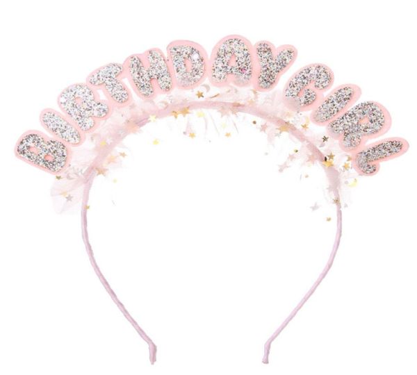 

sweet girls sequins letter hair sticks ins children bling lace gauze birthday hairbands 2022 kids princess accessories a84315335020, Slivery;white