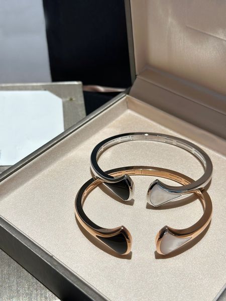 

open bracelet designer white black mother-of-pearl bangle gold silver snake men women wedding jewelry