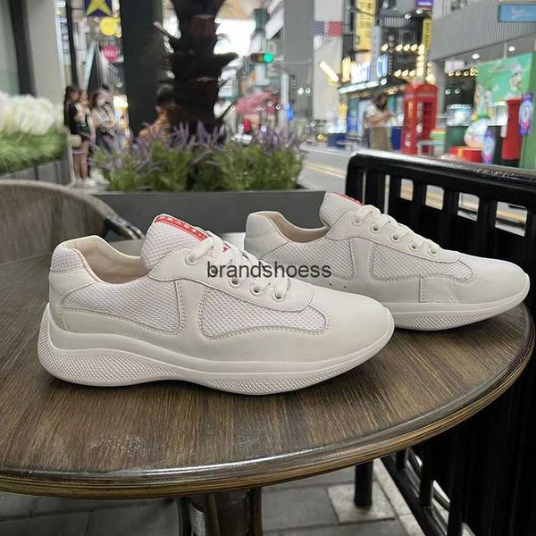 

mesh men's shoes genuine leather casual shoes prad low layer cowhide luxury small white shoes popular sports shoes, Black