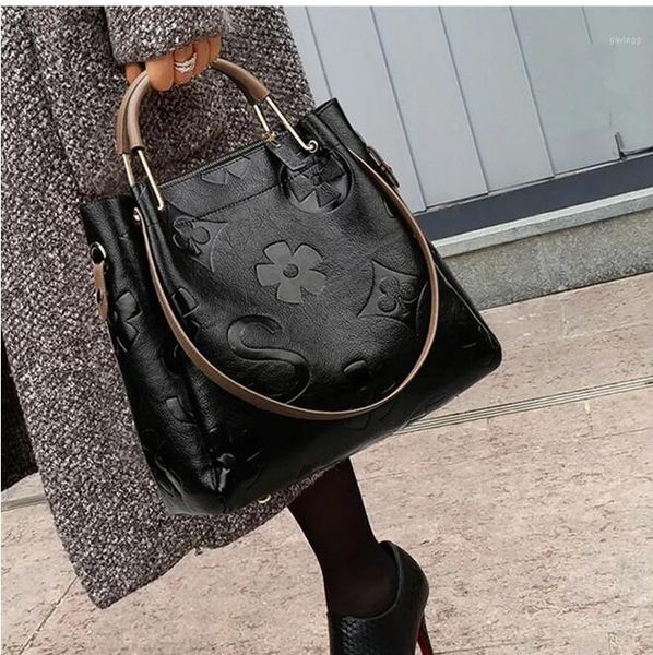 

women's bucket bag of plus-size vintage soft leather cross bag