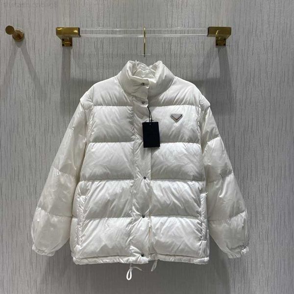 

womens down coats designer puffer jackets fashion winter warm parkas coat classic triangle windbreaker jacket women outerwear, Black