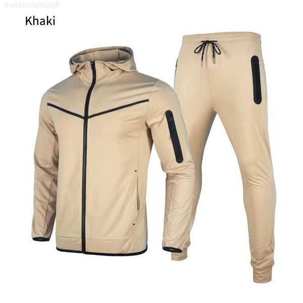 

new mens tracksuit sweat suits jogger suit jacket pants men sportswear two piece sets all cotton autumn winter running pant tech fleece, Gray