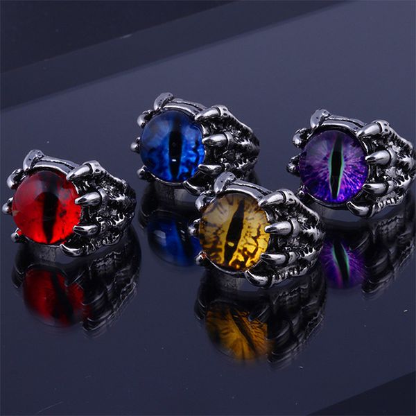 

gdmn fashion creative evil eye rings for men women personality male punk 4 colors ring jewelry men's bar night club accessories, Silver