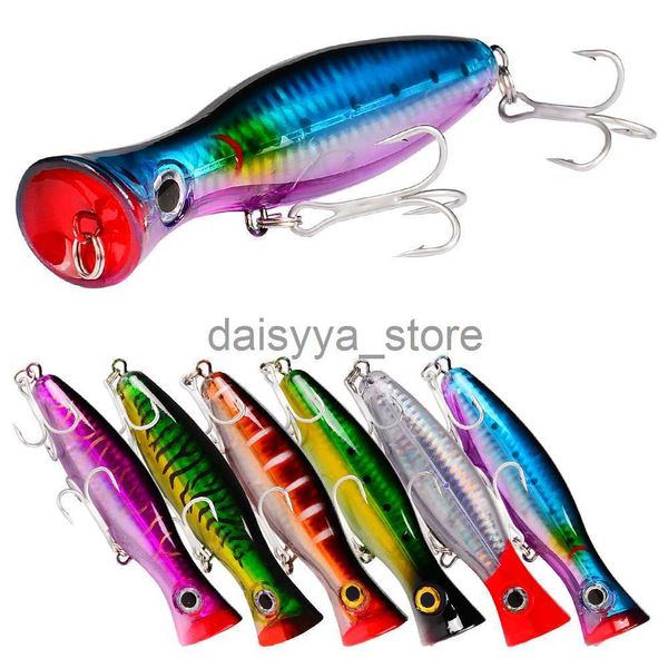 

baits lures 1 pcs 13cm 43g big popper fishing lure bait pesca treble hooks crank bait 3d eyes artificial hard bait carp pike fishing tackle