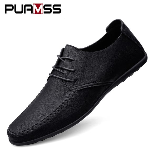 

dress shoes leather men fashion formal moccasins italian breathable male driving black plus size 3847 230725