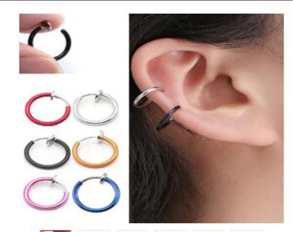 

body jewelry fake nose ring goth punk lip ear nose clip on fake septum piercing nose ring hoop lip hoop rings earrings2646375, Silver