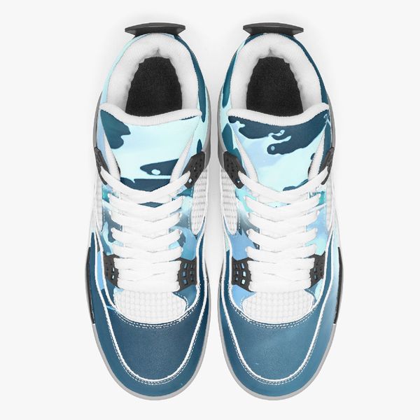 

diy basketball shoes mens womens blue sea wave ventilate trainers outdoor sports 36-48
