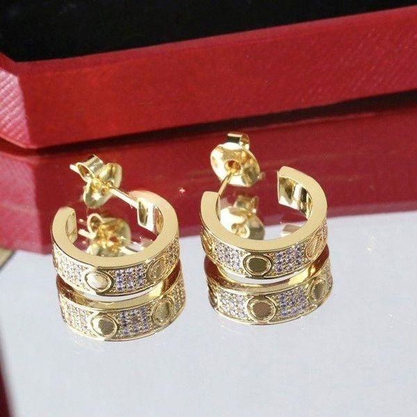 

luxury jewelry diamond earrings hoop earrings style simple luxury desinger stud dangle earrings wedding party jewelry accessories l2, Golden;silver