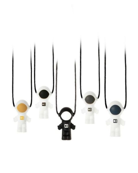 

astronaut pendant necklace baby teethers 100 safe silicone chew beads spaceman teething pendant chewable nursing jewelry for infa6457596