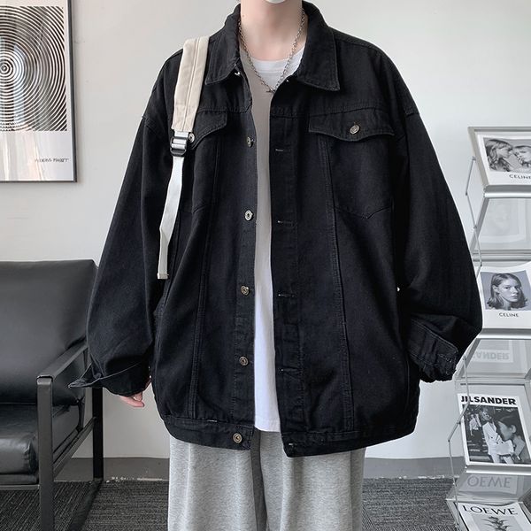 

mens jackets denim jacket autumn man oversize coat vintage solid casual wear 5xl jean for men cotton clothing outerwear 230726, Black;brown