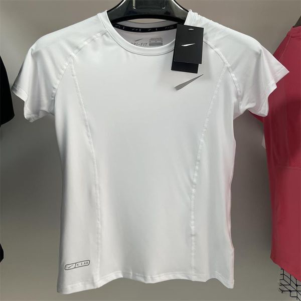 

summer short sleeve t-shirt high elasticity milk silk fitness quick drying running yoga suit for women