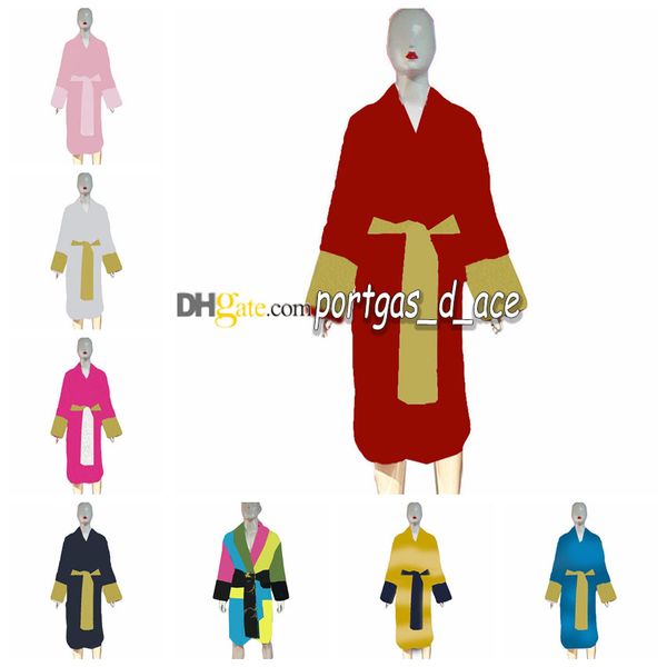 

luxury designer jacquard sleepwear women night gown vintage robe with waist belt men winter bath robes thick dressing gowns, Black;red
