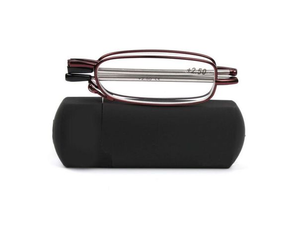 

portable folding reading glasses pocket foldable eyeglasses women men eyewear red full metal frame eye reader mini case 10409669770