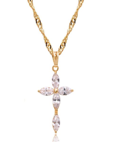 

150p mgfam great jesus cross pendant jewelry 18k gold plated zircon stone with 45cm chain1108656, Silver