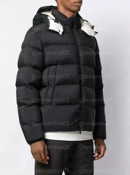 

designer down jacket mens clothing winter warm coat stylish white lining design matte fabric understated luxury detachable hood downs men pu, Black