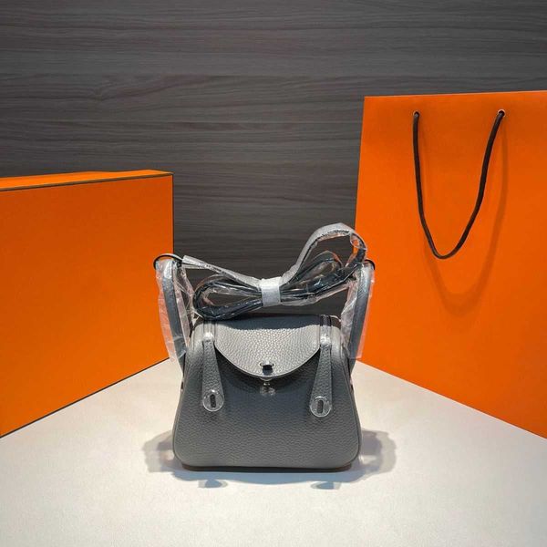 

designer lindys's original h home tote bags wholesale mini 20cm rain cloud grey silver buckle all manual luxury bag have real logo