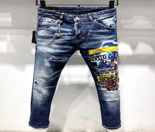 

2020 newmens distressed ripped biker mens luxury designer jeans slim fit motorcycle biker denim for men s black pour hommes#218720094, Blue