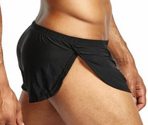 

mens ropa interior hombre ice silk rounded home pants 4pack short pajamas boxer para gay underwear underpants7806845, Black;white