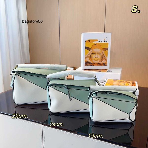 

lowe bag loewc diamond shoulder bag designer embroidered bags strap girl spain wide purse colored spliced puzzle geometric large capacity cr