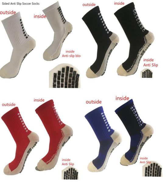

sided anti slip soccer socks men sports cotton sock baseball rugby football socks6365045, Black
