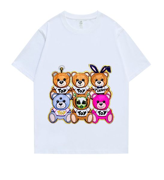 

2023 spring and summer new short-sleeved t-shirt fashion, all-match style with perfect details, pure cotton fabric, digital direct-injection, White;black