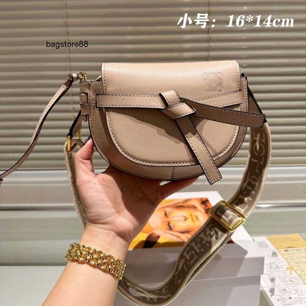 

lowe bag loewc bag cross designer bags girl spain purse family saddle gate pattern cowhide single shoulder oblique wide strap half moon bow