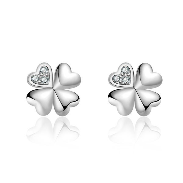 

four-leaf clover earrings are light, luxurious, sweet, simple, personalized and small. give your friend earrings, earrings and accessories, Golden;silver