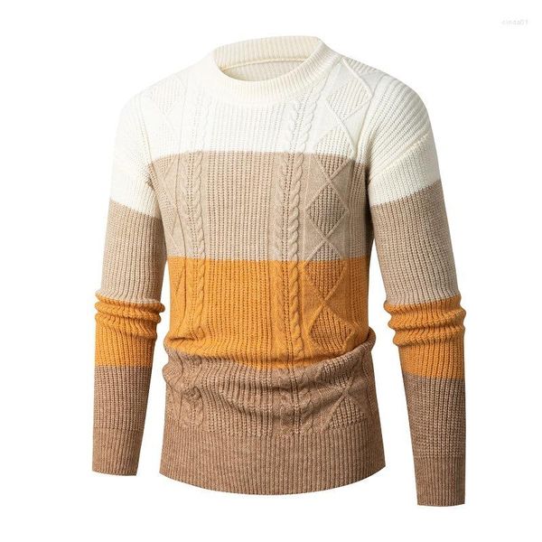 

men's sweaters mens o-neck sweater color matching bottoming pullover, White;black