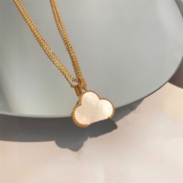

women's necklace 18k gold van stainless cleef steel designer letter necklace pendant fashion wedding jewelry sguath, Silver