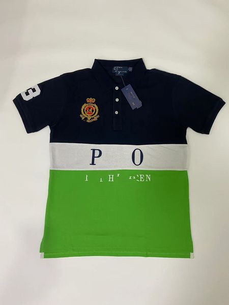 

designer men's polos shirt summer embroidered lapel panel short sleeved 2023 new loose high-end casual fashion large size 100% pure cot, White;black