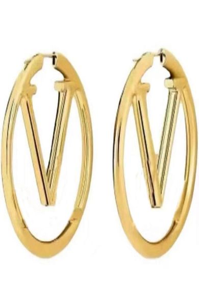 

fashion 3cm gold hoop designer earrings for lady women party wedding lovers gift engagement jewelry for bride 40jl h13893323, Golden;silver