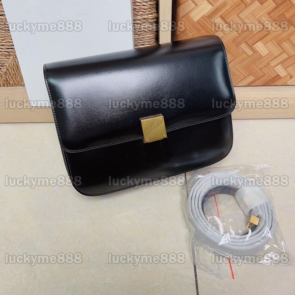 

10a mirror quality designers classic box teen bag small 24cm womens real leather flap bags luxurys shiny calfskin handbags crossbody black s