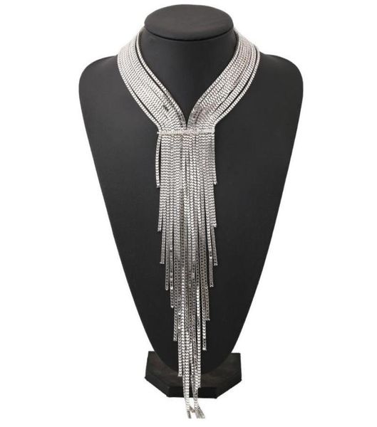 

pendant necklaces choker silver plated collar ethnic statement women boho necklace power bohemian long tassel chain maxi fashion j7653043