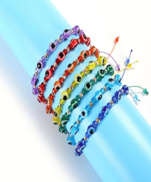 

turkish evil blue eye beads strands bracelet handmade braided rope chain colorful couple crystal beads bracelets for women girls9545941, Black