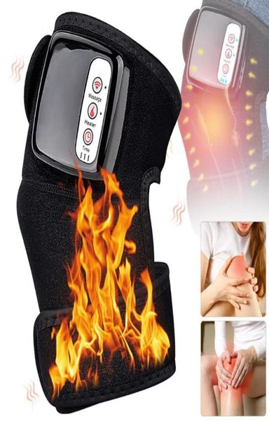 

elbow knee pads electric heating joint protable shoulder leg massager infrared magnet physiotherapy equipment pain relief4460085, Black;gray