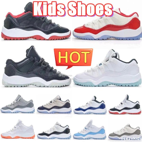 

jumpman 11s 11 low kids shoes unc cherry toddlers boys girl basketball shoe children black sneaker designer military grey trainers baby kid