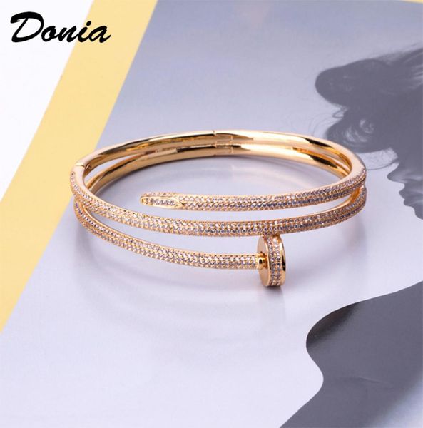 

donia jewelry party european and american fashion cardi series large nail micro inlaid zirconia bracelet women039s bracelet bir8395388, Black