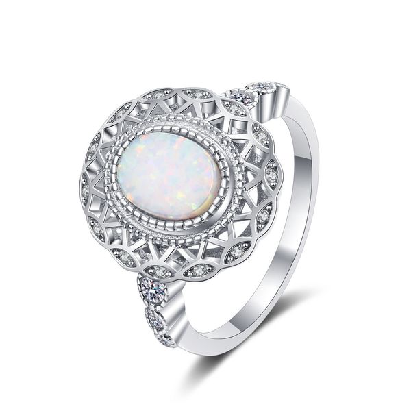 

2023 fashion s925 sterling silver small fresh australian gem ring europe and america versatile personality diamond opal ring