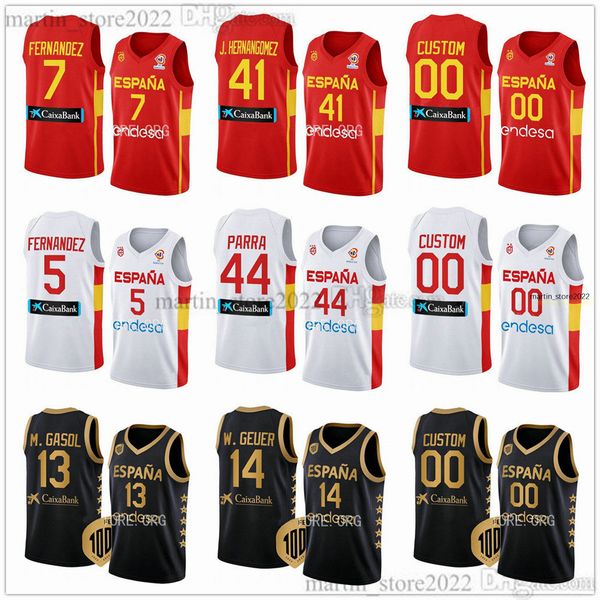 

2023 fiba spain world cup basketball jerseys 9 ricky rubio alex abrines willy juancho hernangomez santi aldama jaime rudy fernandez llull ga, Black;red